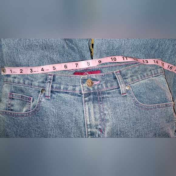 JORDACHE JEANS Flare Pink Purple Green Embroidery Vintage Vibes Barbiecore - Picture 7 of 16